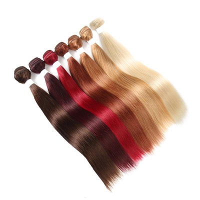 12-16 Inches 3 Bundles Of Brazilian Hair Colored Remy Straight Hair - Sprechic
