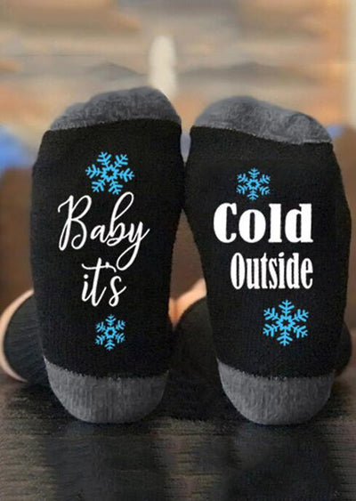 Baby It's Cold Outside Snowflake Socks - Sprechic