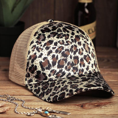 Leopard Tiger Mesh Hollow Out Baseball Hat - Sprechic