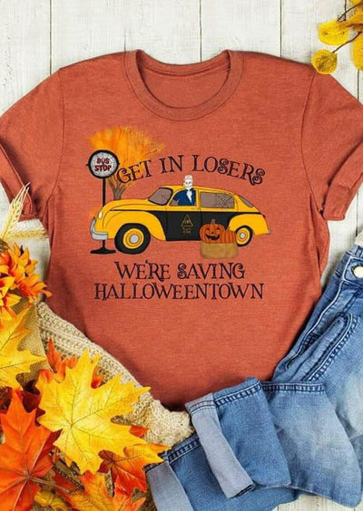 We're Saving Halloweentown Pumpkin T-Shirt Tee - Orange - Sprechic