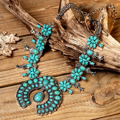 Western Bohemian Turquoise Necklace - Sprechic