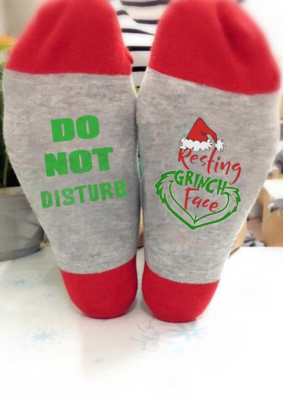 Christmas Resting Grinch Face Socks - Sprechic