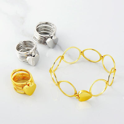 Valentine Love Heart Retractable Ring Bracelet - Sprechic