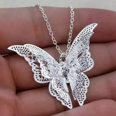 Hollow Out Butterfly Pendant Necklace - Sprechic