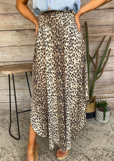 Leopard Asymmetric Long Skirt - Sprechic