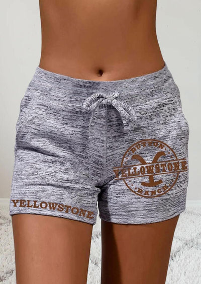 Yellowstone Drawstring Pocket Shorts - Gray - Sprechic